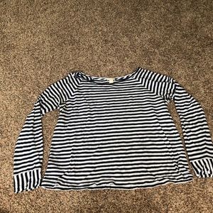 J. Crew Navy striped crew neck t shirt